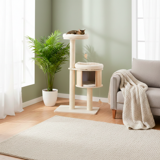 Cat Tree with Sisal Scratch Posts & Soft Condo